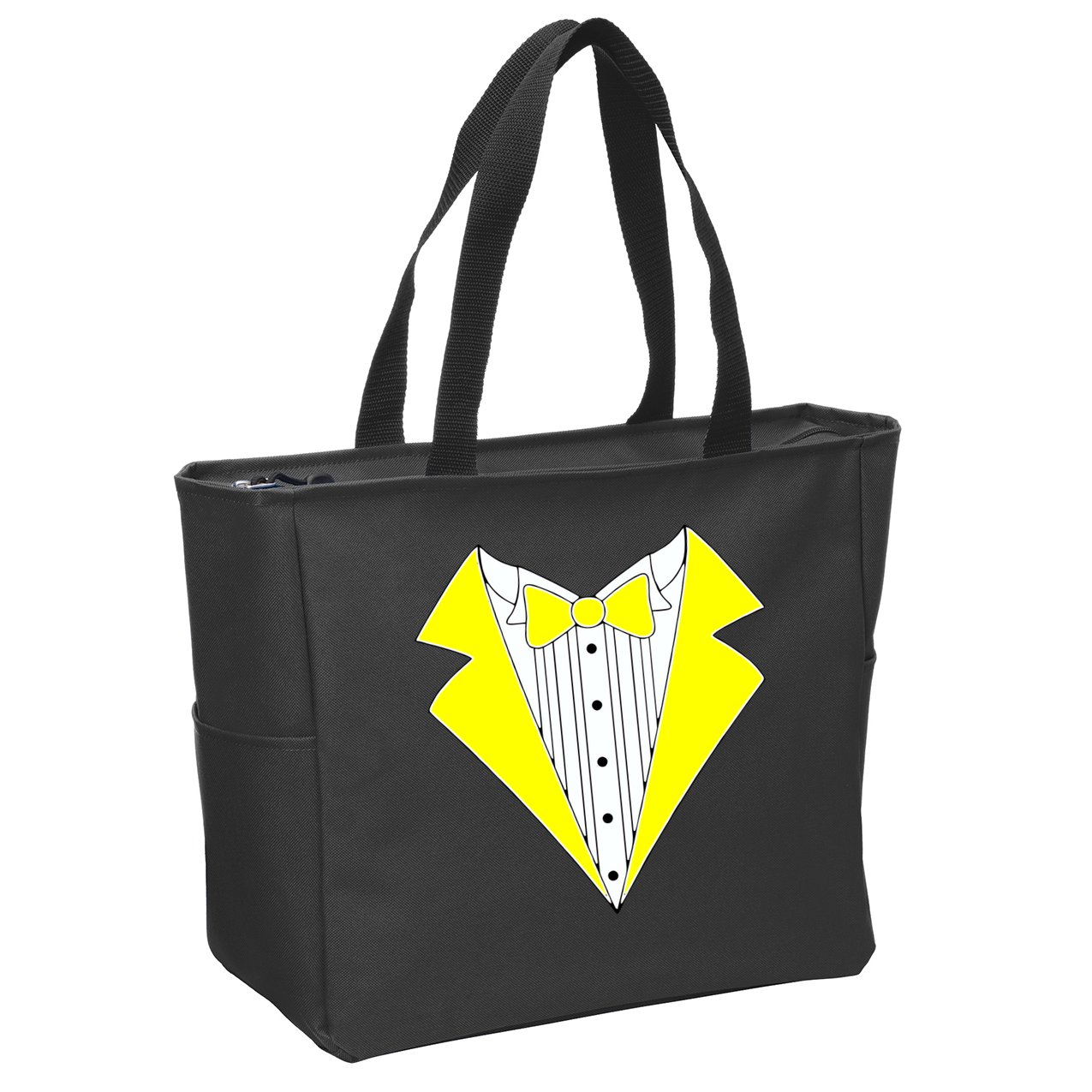 Yellow Tuxedo Tux Wedding Zip Tote Bag