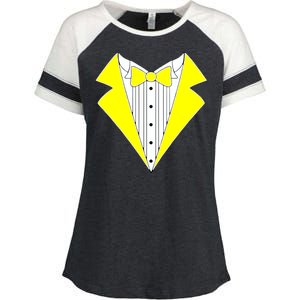 Yellow Tuxedo Tux Wedding Enza Ladies Jersey Colorblock Tee