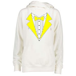 Yellow Tuxedo Tux Wedding Womens Funnel Neck Pullover Hood