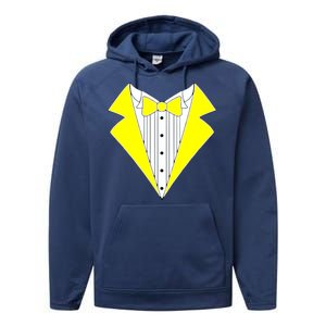 Yellow Tuxedo Tux Wedding Performance Fleece Hoodie