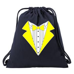 Yellow Tuxedo Tux Wedding Drawstring Bag