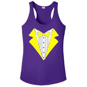 Yellow Tuxedo Tux Wedding Ladies PosiCharge Competitor Racerback Tank