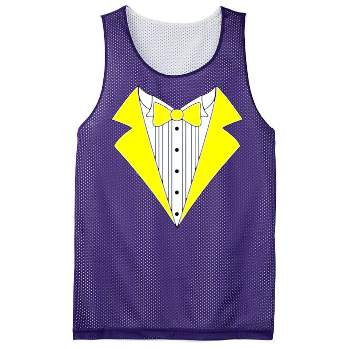 Yellow Tuxedo Tux Wedding Mesh Reversible Basketball Jersey Tank