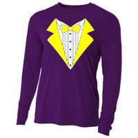 Yellow Tuxedo Tux Wedding Cooling Performance Long Sleeve Crew