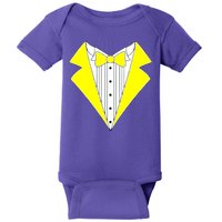 Yellow Tuxedo Tux Wedding Baby Bodysuit