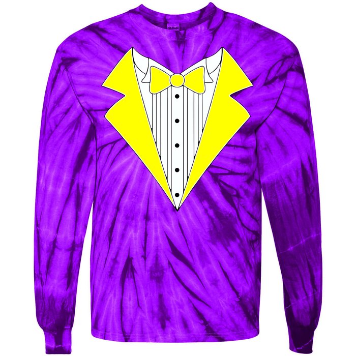 Yellow Tuxedo Tux Wedding Tie-Dye Long Sleeve Shirt