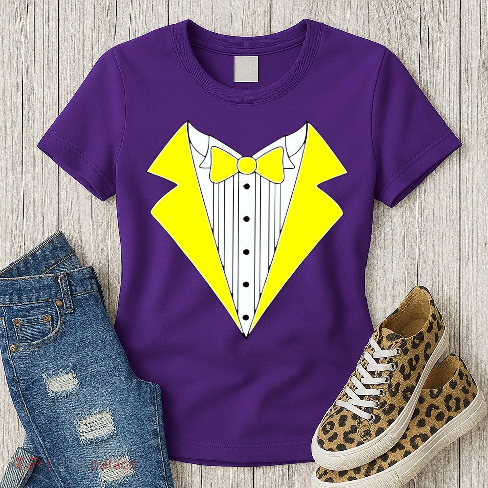 Yellow Tuxedo Tux Wedding Womens T-Shirt