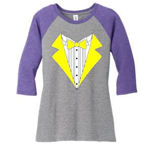 Yellow Tuxedo Tux Wedding Women's Tri-Blend 3/4-Sleeve Raglan Shirt