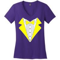 Yellow Tuxedo Tux Wedding Women's V-Neck T-Shirt