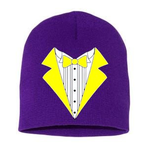 Yellow Tuxedo Tux Wedding Short Acrylic Beanie