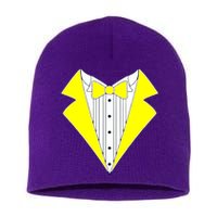 Yellow Tuxedo Tux Wedding Short Acrylic Beanie