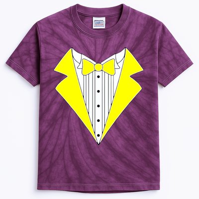 Yellow Tuxedo Tux Wedding Kids Tie-Dye T-Shirt