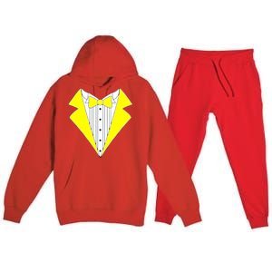 Yellow Tuxedo Tux Wedding Premium Hooded Sweatsuit Set