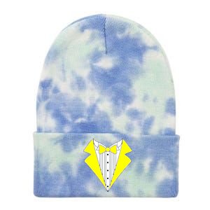 Yellow Tuxedo Tux Wedding Tie Dye 12in Knit Beanie