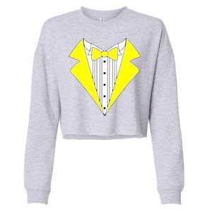 Yellow Tuxedo Tux Wedding Cropped Pullover Crew