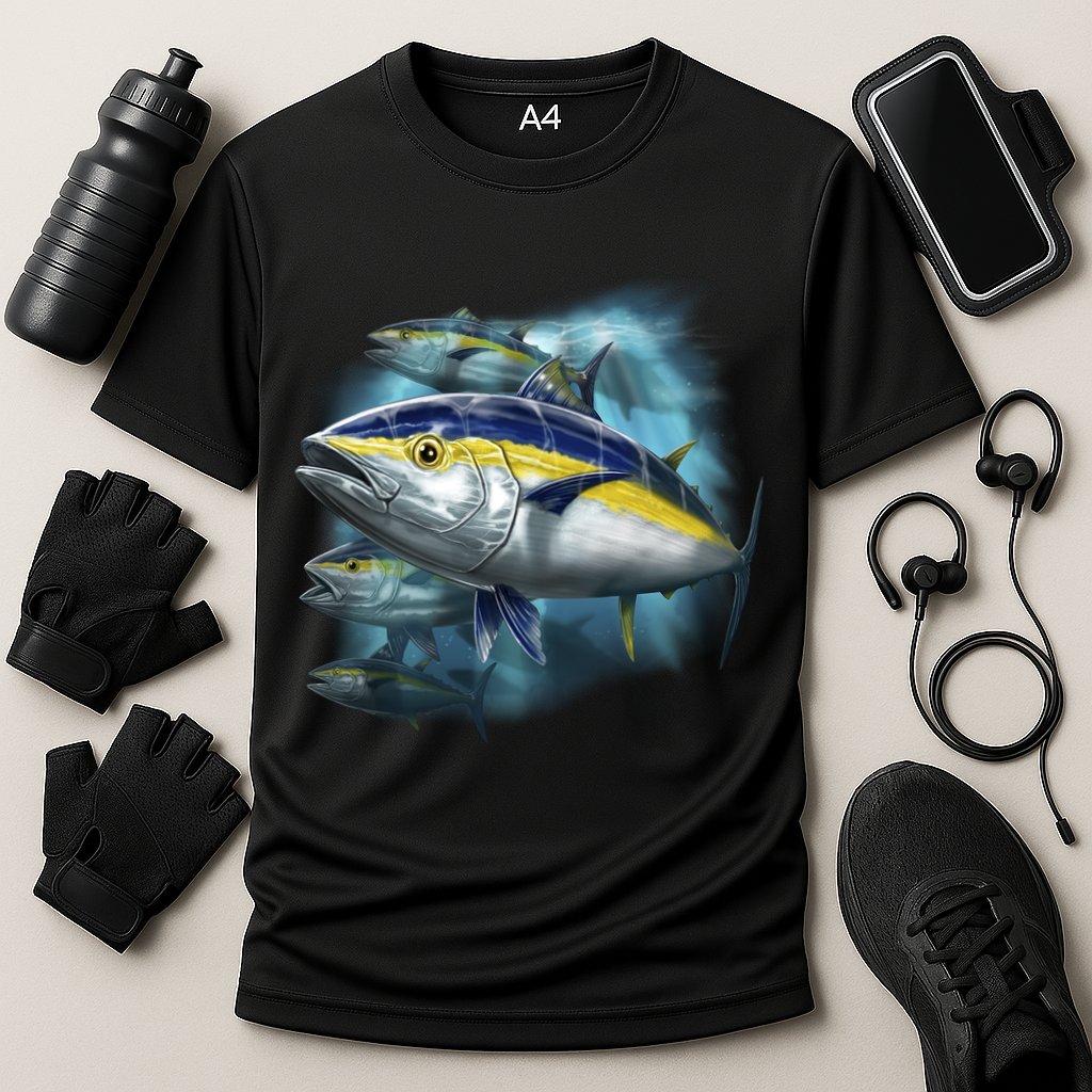 Yellowfin Tuna Swim Cooling Performance Crew T-Shirt