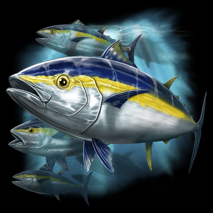 Yellowfin Tuna Swim Cooling Performance Crew T-Shirt