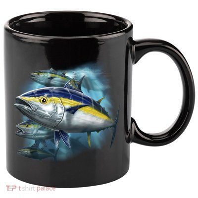 Yellowfin Tuna Swim 11oz C Handle Ceramic Mug