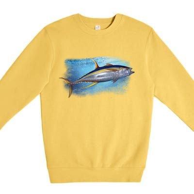 Yellowfin Tuna Swimming Premium Crewneck Sweatshirt