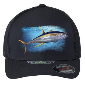 Yellowfin Tuna Swimming Flexfit Unipanel Trucker Cap