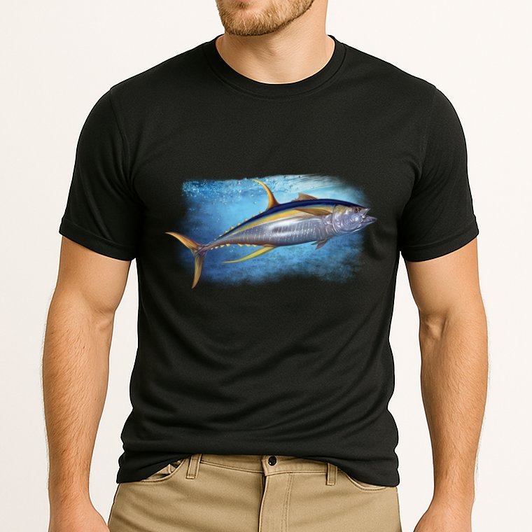Yellowfin Tuna Swimming Cooling Performance Crew T-Shirt