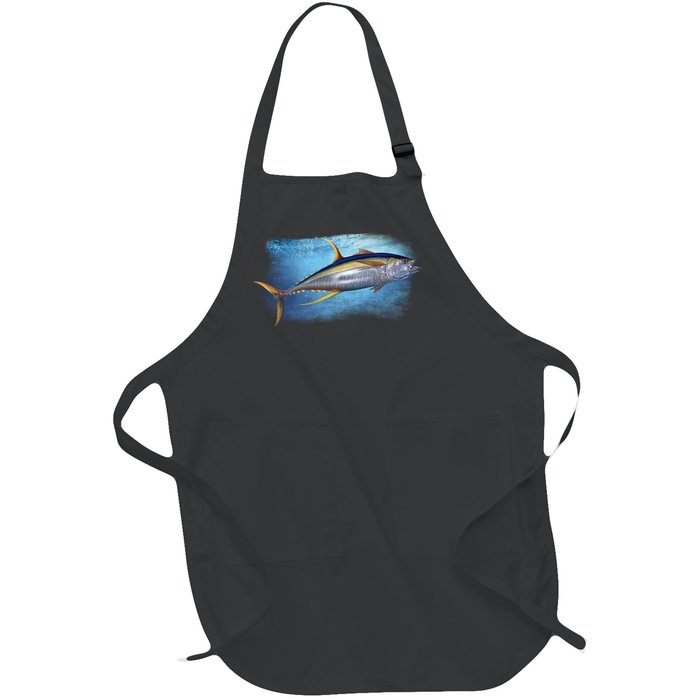 Yellowfin Tuna Swimming Full-Length Apron With Pockets