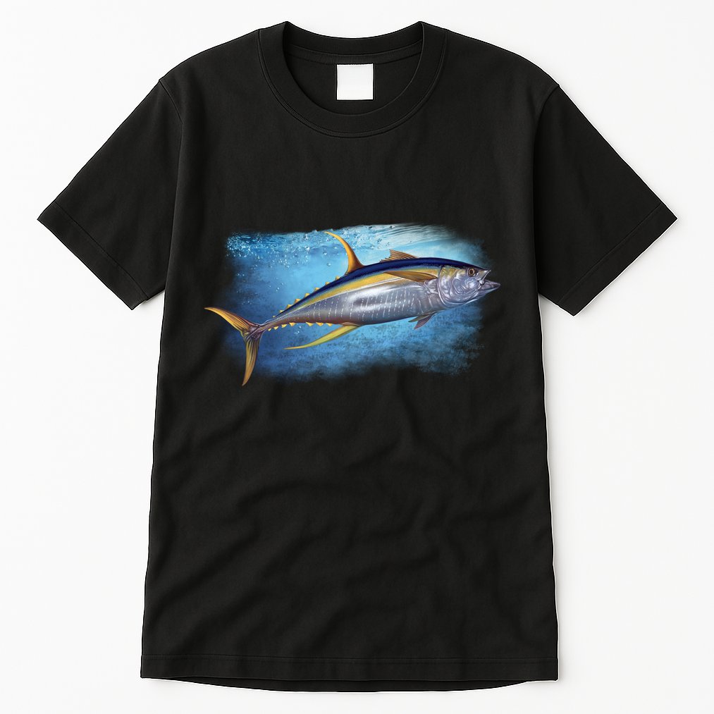Yellowfin Tuna Swimming Tall T-Shirt