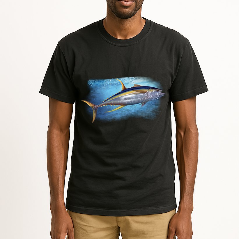 Yellowfin Tuna Swimming Tall T-Shirt