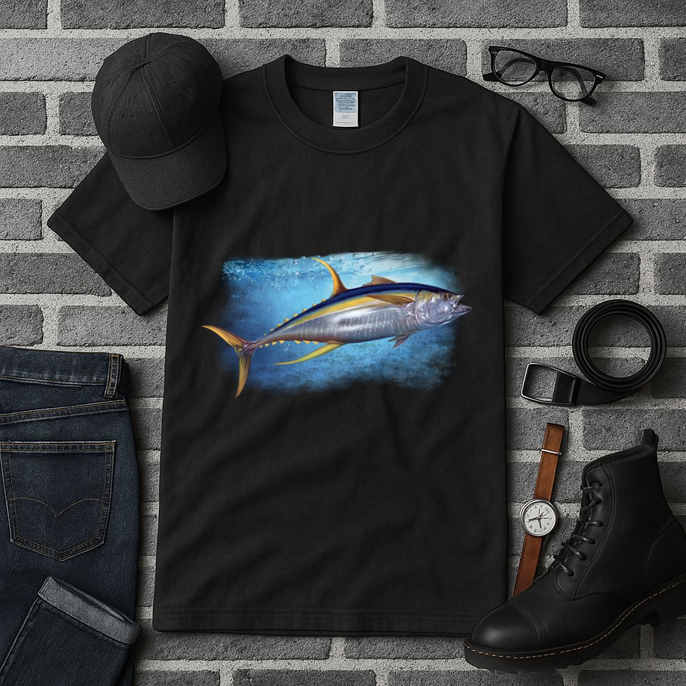 Yellowfin Tuna Swimming Tall T-Shirt