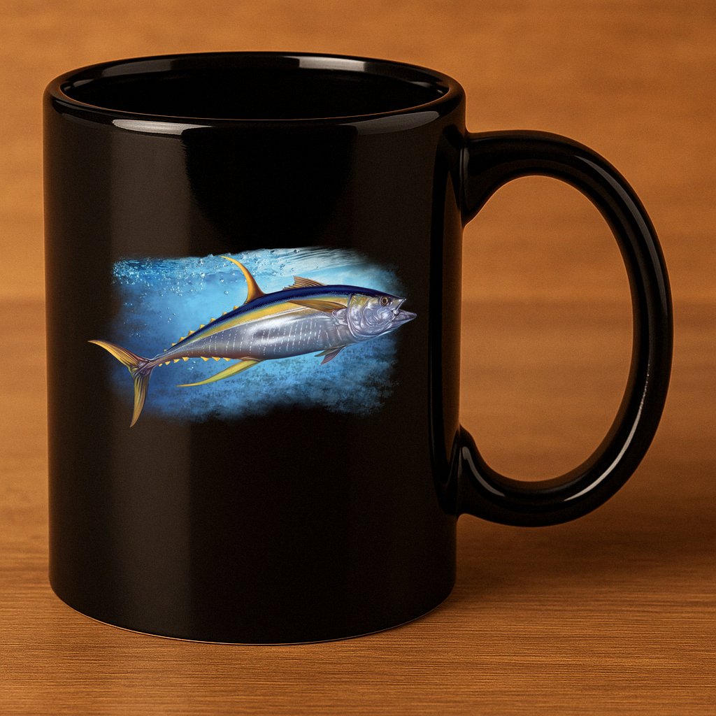 Yellowfin Tuna Swimming 11oz C Handle Ceramic Mug