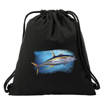 Yellowfin Tuna Swimming Drawstring Bag