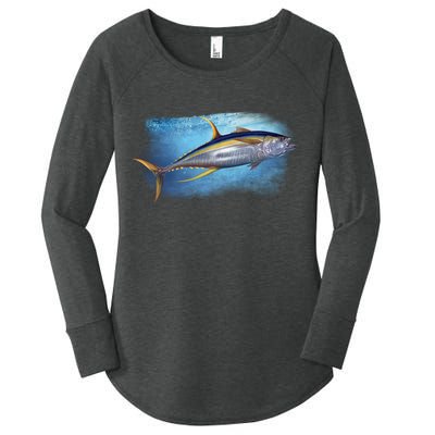 Yellowfin Tuna Swimming Women's Perfect Tri Tunic Long Sleeve Shirt