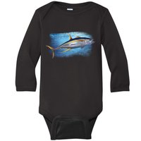 Yellowfin Tuna Swimming Baby Long Sleeve Bodysuit