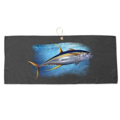 Yellowfin Tuna Swimming Large Microfiber Waffle Golf Towel