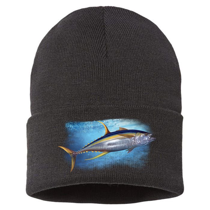 Yellowfin Tuna Swimming Sustainable Knit Beanie