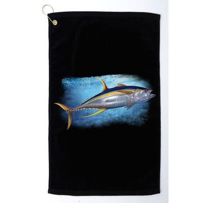 Yellowfin Tuna Swimming Platinum Collection Golf Towel