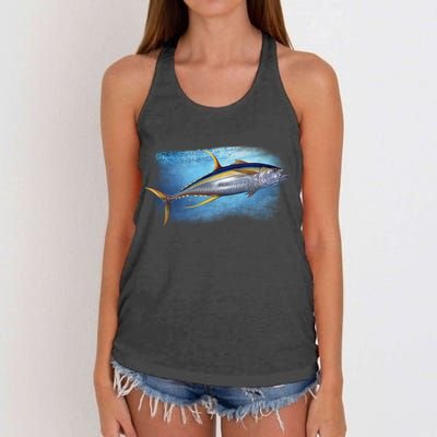 Yellowfin Tuna Swimming Women's Knotted Racerback Tank