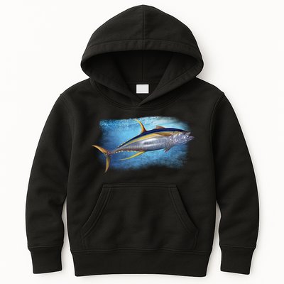 Yellowfin Tuna Swimming Kids Hoodie