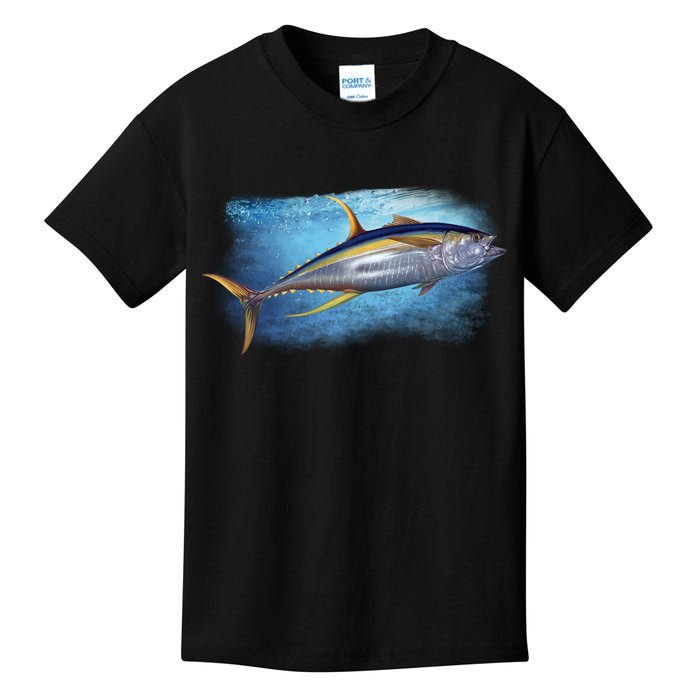 Yellowfin Tuna Swimming Kids T-Shirt