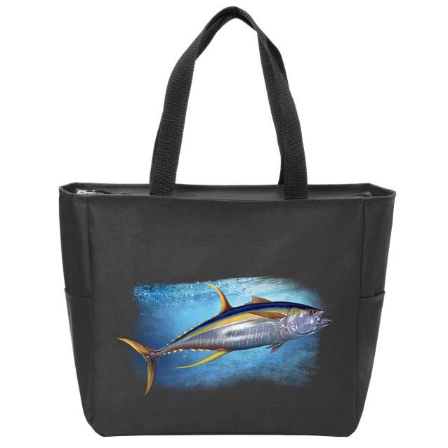 Yellowfin Tuna Swimming Zip Tote Bag