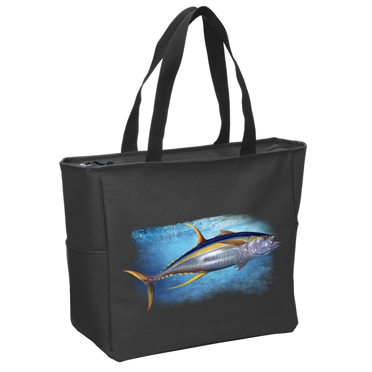 Yellowfin Tuna Swimming Zip Tote Bag