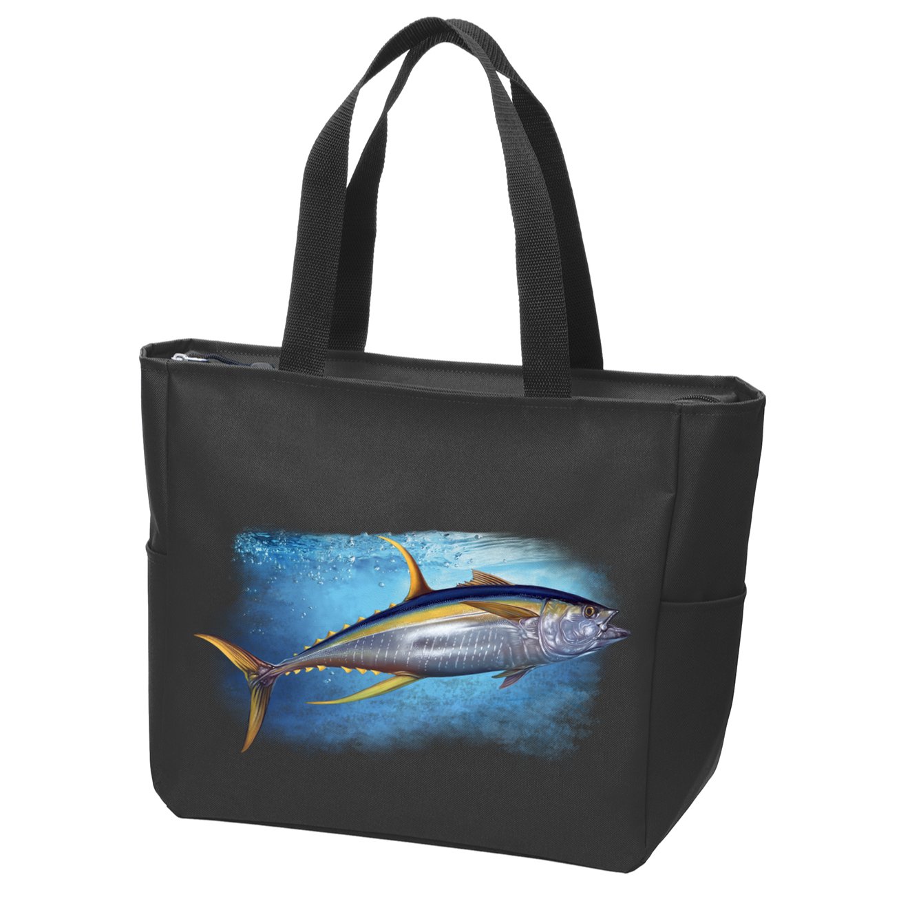 Yellowfin Tuna Swimming Zip Tote Bag