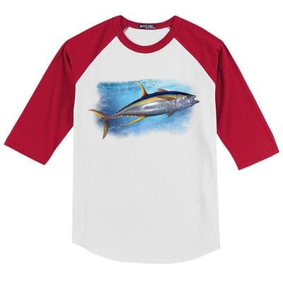 Yellowfin Tuna Swimming Kids Colorblock Raglan Jersey