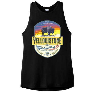 Yellowstone National Park Ladies PosiCharge Tri-Blend Wicking Tank