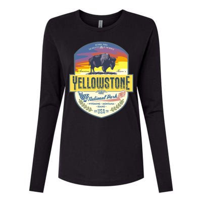 Yellowstone National Park Womens Cotton Relaxed Long Sleeve T-Shirt