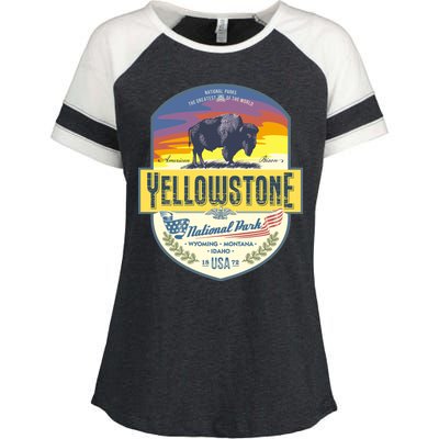 Yellowstone National Park Enza Ladies Jersey Colorblock Tee