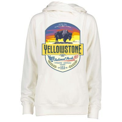 Yellowstone National Park Womens Funnel Neck Pullover Hood