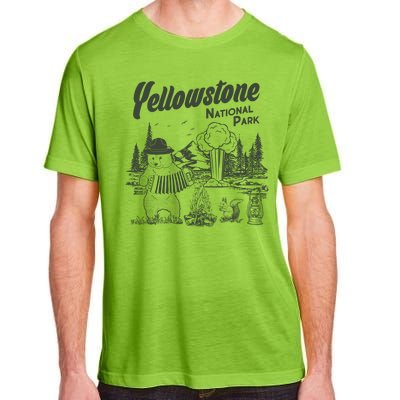 Yellowstone National Park Accordion Park Ranger Bear Adult ChromaSoft Performance T-Shirt