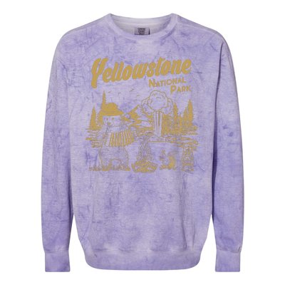 Yellowstone National Park Accordion Park Ranger Bear Colorblast Crewneck Sweatshirt