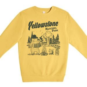 Yellowstone National Park Accordion Park Ranger Bear Premium Crewneck Sweatshirt